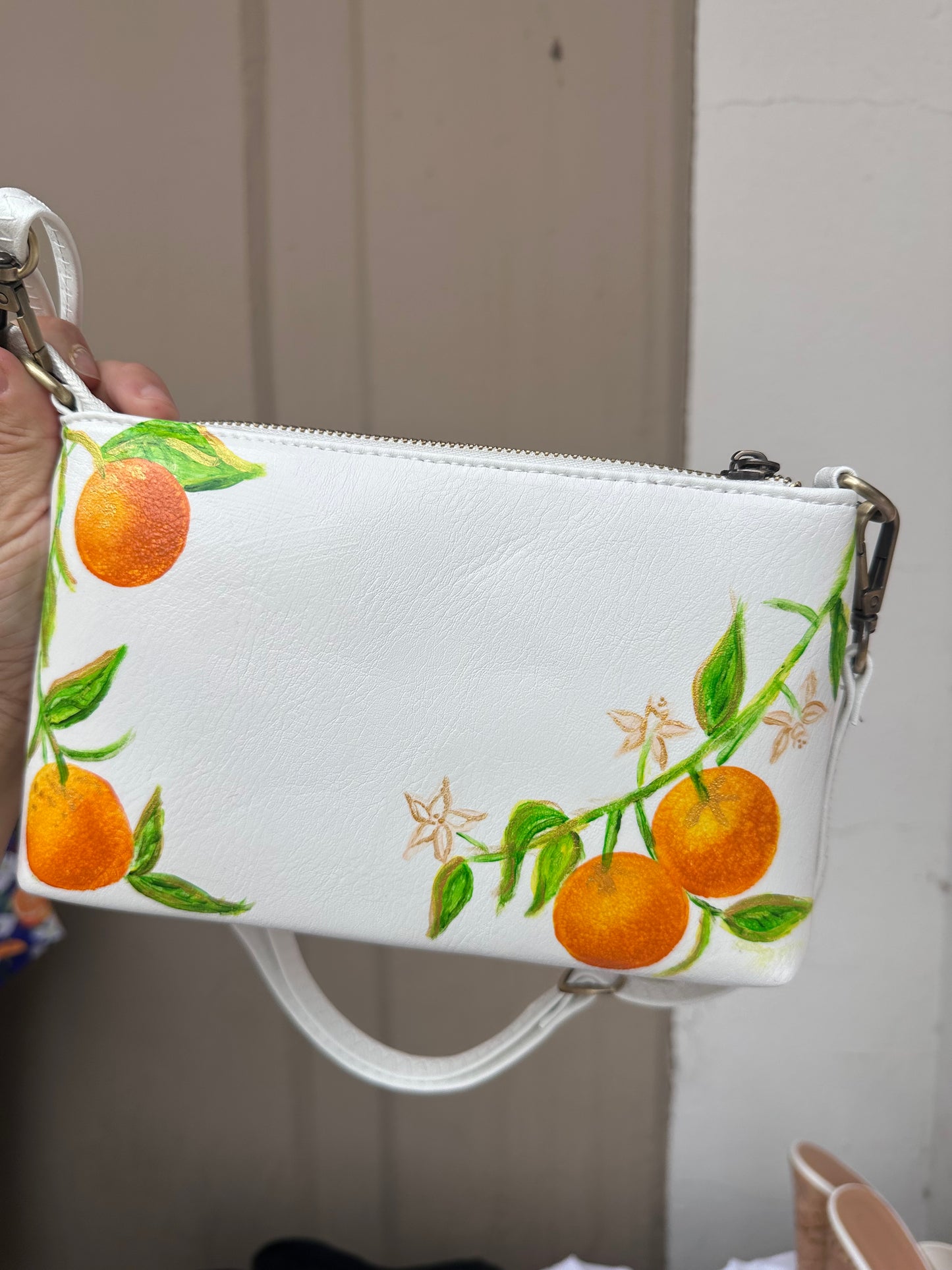 Hand-Painted Orange Blossom Purse 🍊✨