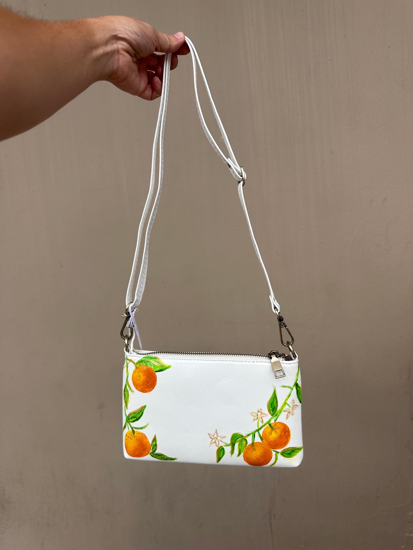 Hand-Painted Orange Blossom Purse 🍊✨