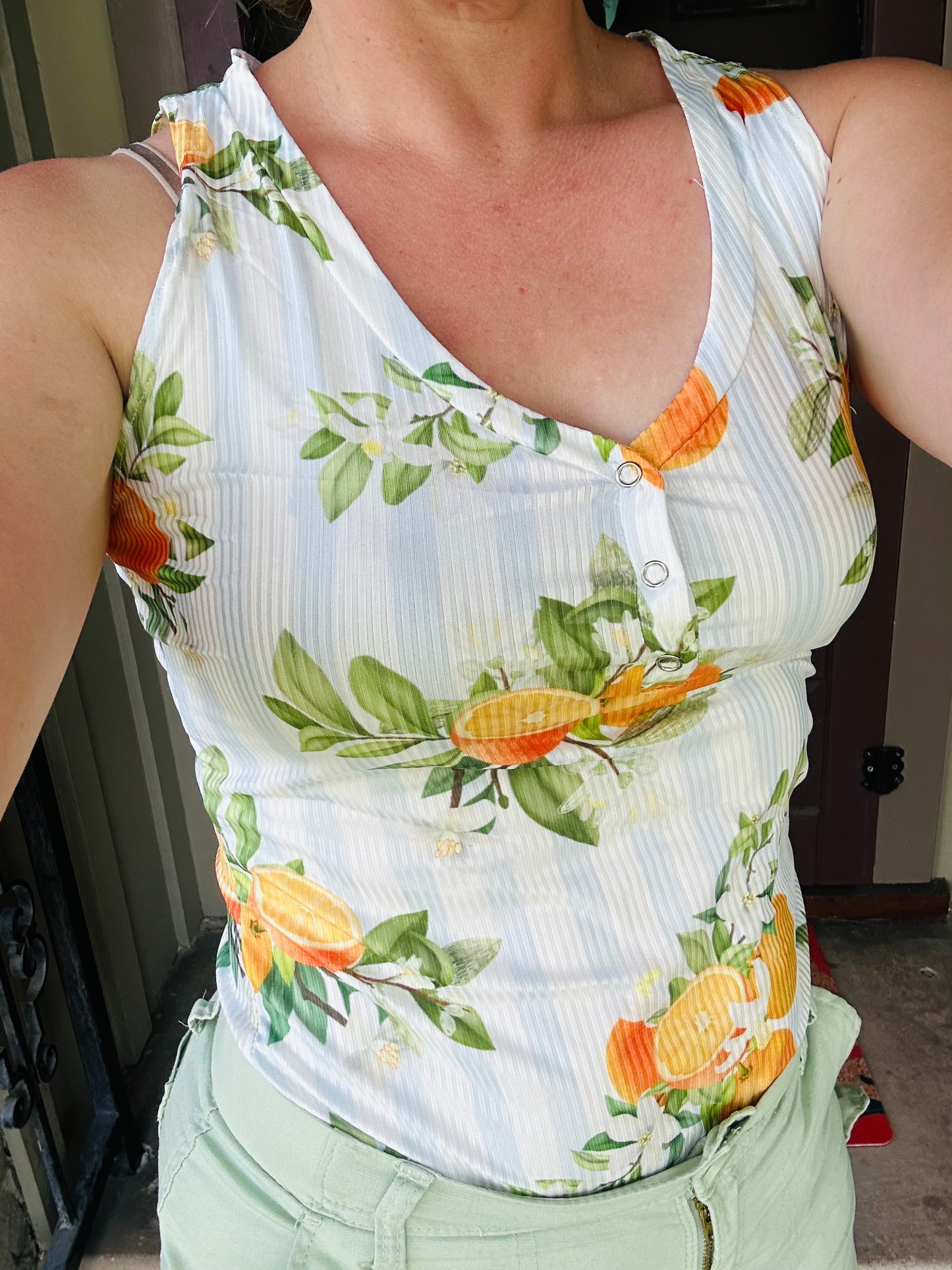 Orange Blossom Striped Tank Top (Available Now)