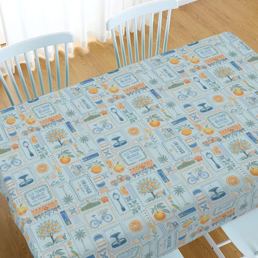 La Dolce Orange Tablecloth - Light blue
