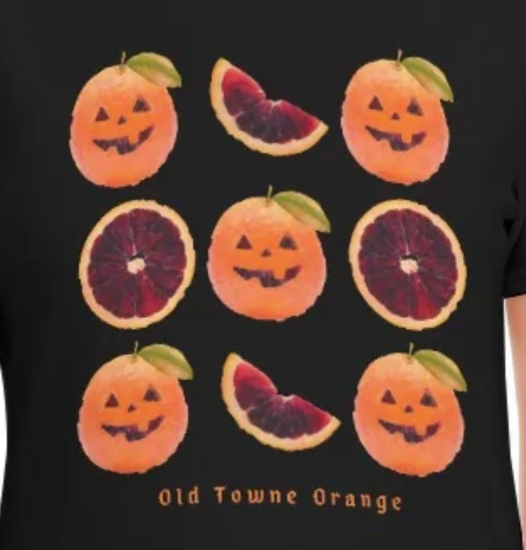 BYOBlack Shirt - Decals only! Old Towne Orange Halloween Decals