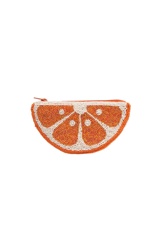 Citrus Slice Beaded Coin Purse