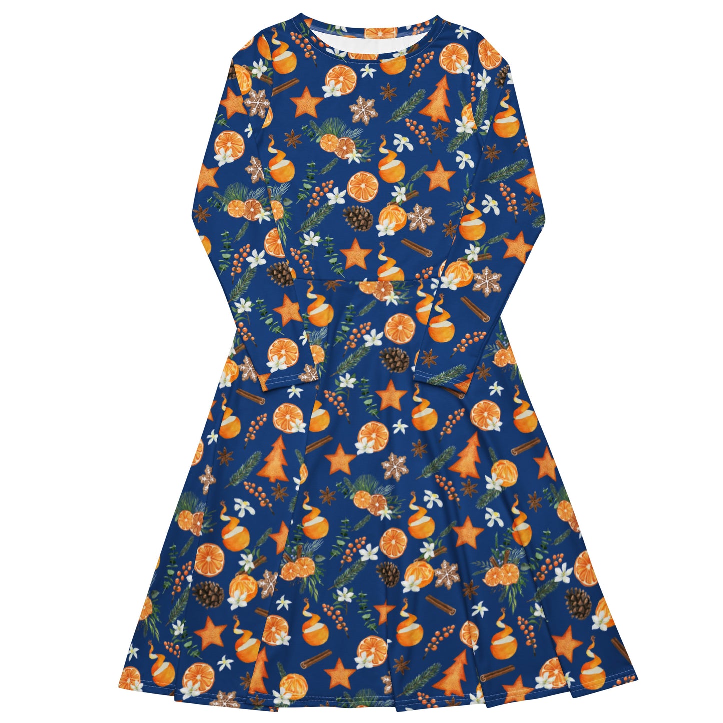 Orange Spice and Everything Nice long sleeve midi dress