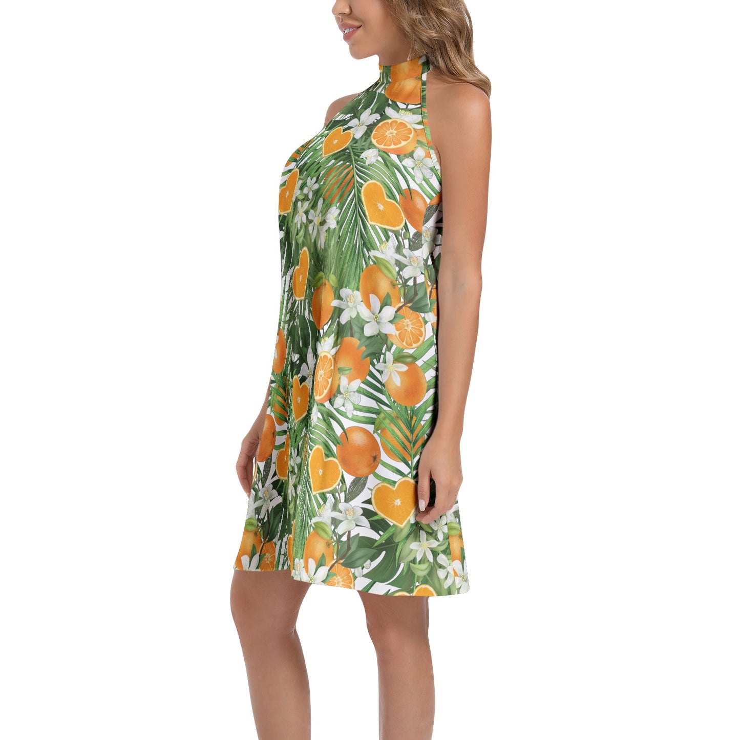 Love Orange Tie Back Halter Neck Flared Dress - 50% profits donated to Love Orange