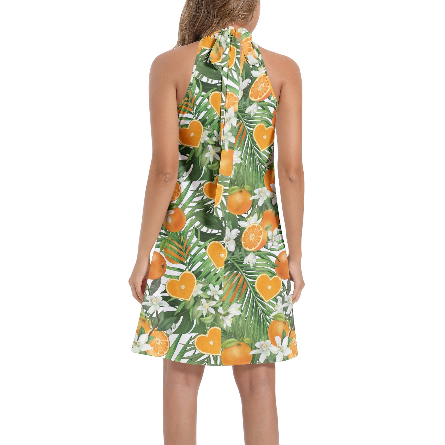 Love Orange Tie Back Halter Neck Flared Dress - 50% profits donated to Love Orange