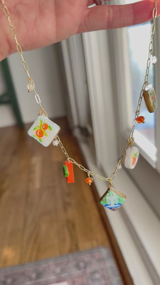 Orange Memories Charm Necklace