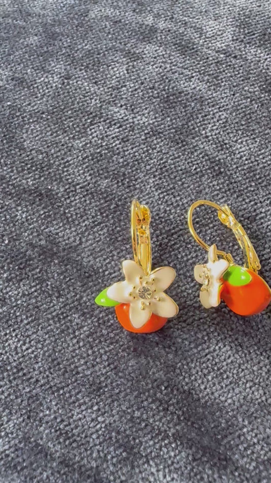 Orange Dangle Earrings