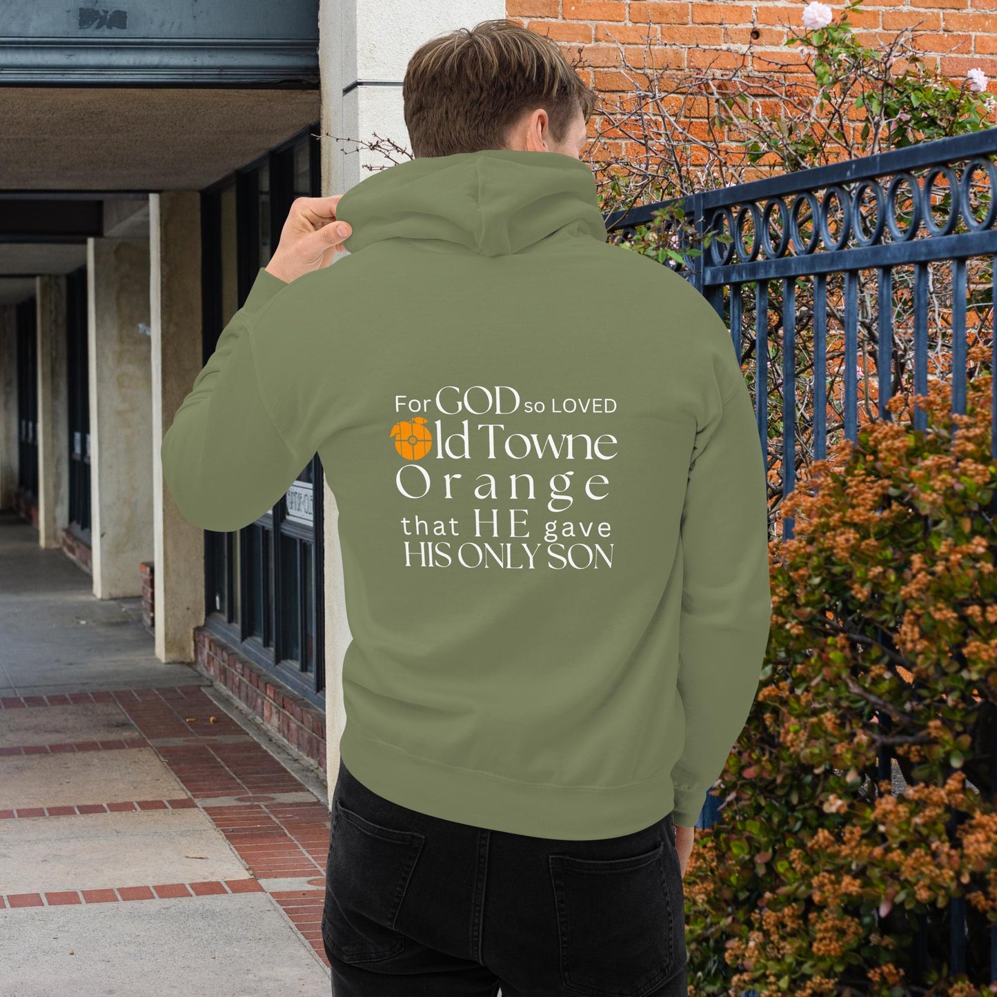 For God so loved Old Towne Orange Unisex Hoodie