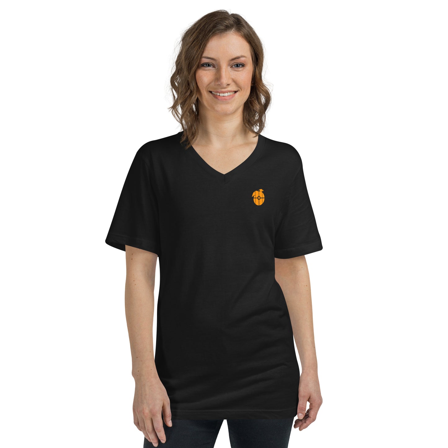 For God so loved Old Towne Orange Unisex V-neck Shirt