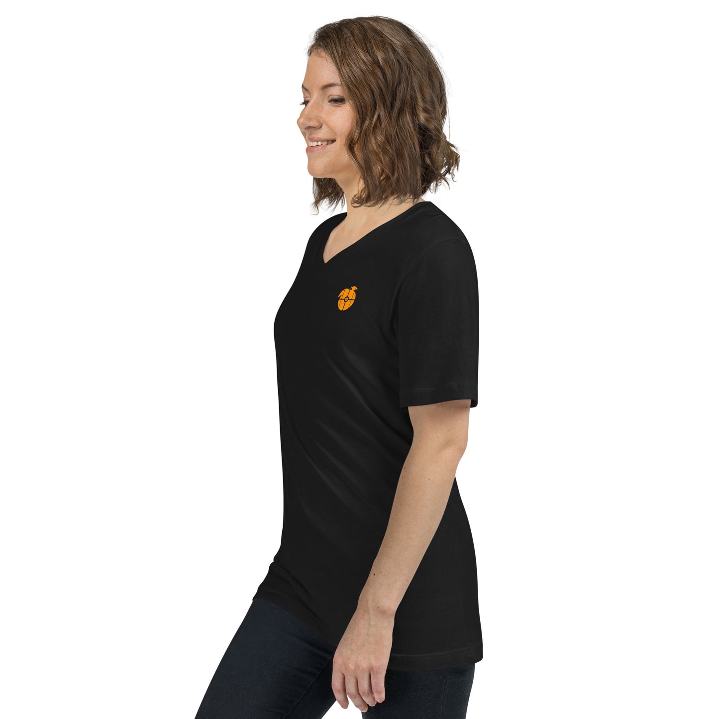 For God so loved Old Towne Orange Unisex V-neck Shirt