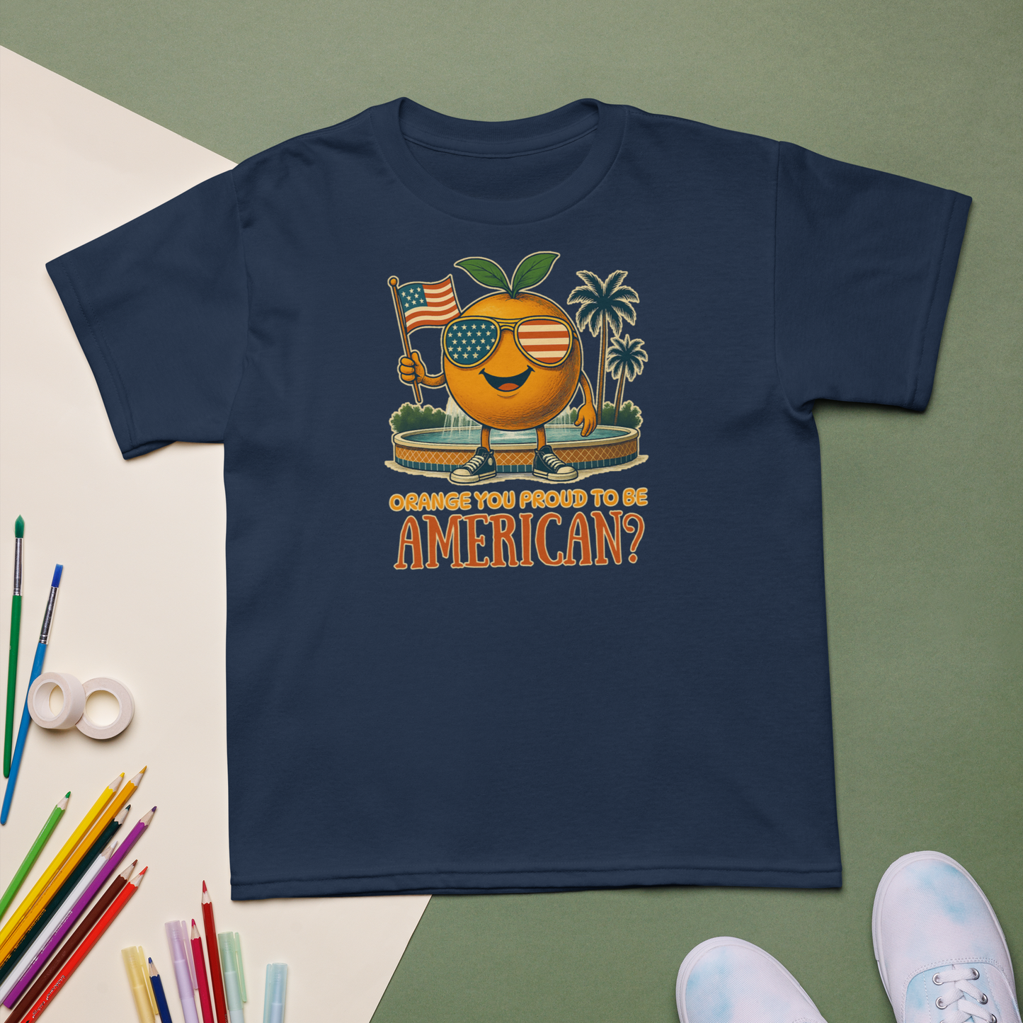"Orange You Proud to Be American?" Kids Tee – Old Towne Edition