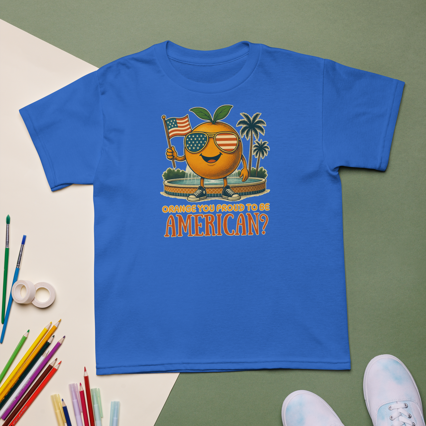 "Orange You Proud to Be American?" Kids Tee – Old Towne Edition