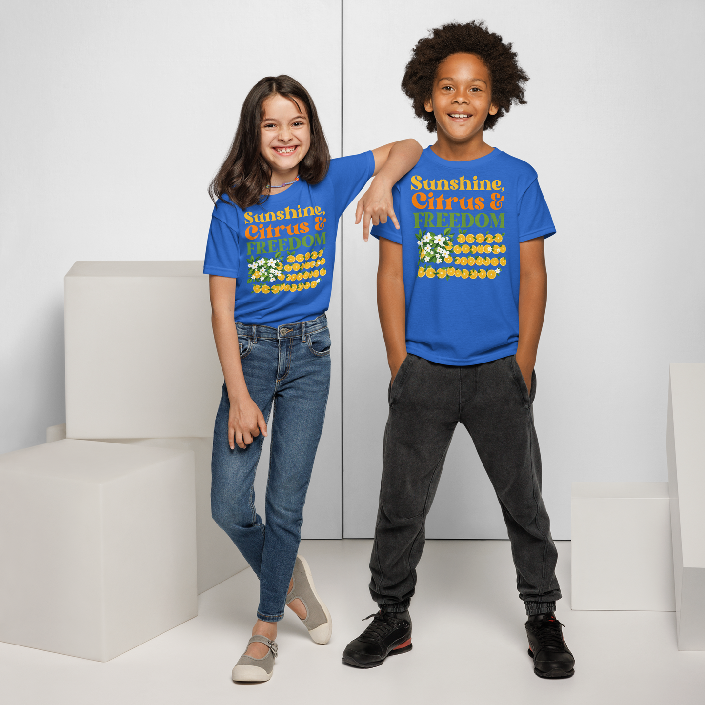 Sunshine, Citrus & Freedom Kids Tee – Orange, CA Pride