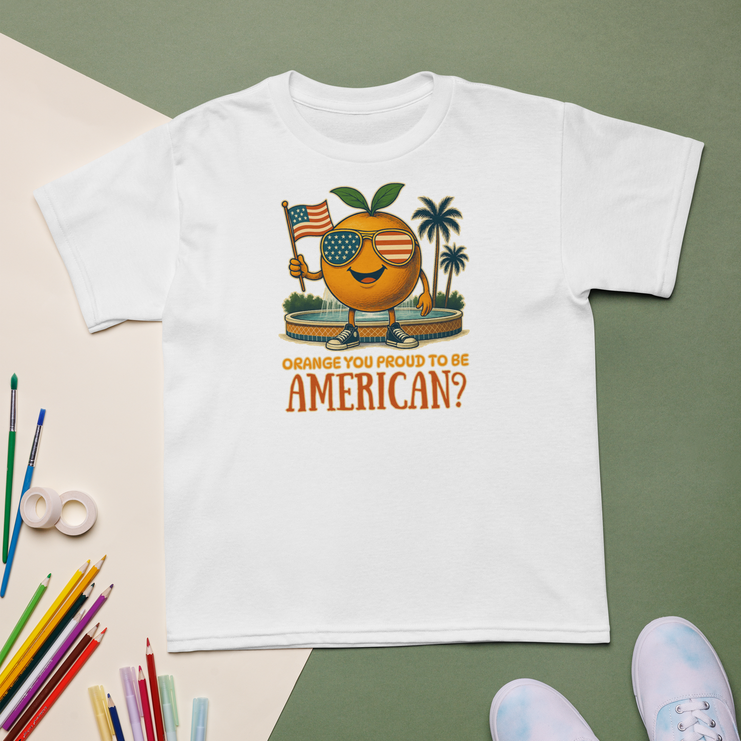 "Orange You Proud to Be American?" Kids Tee – Old Towne Edition