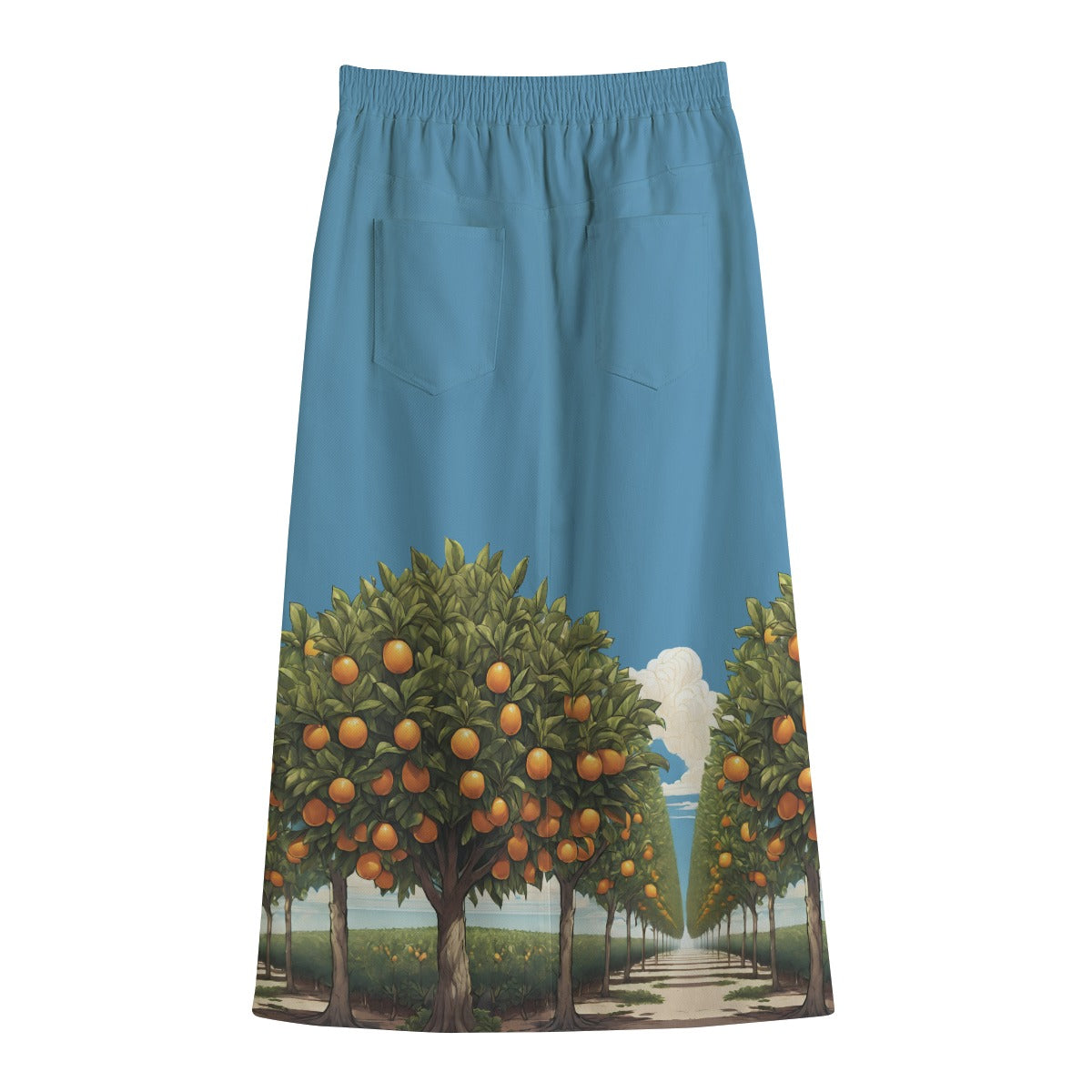 Orange Grove Mid-slit Skirt Cotton