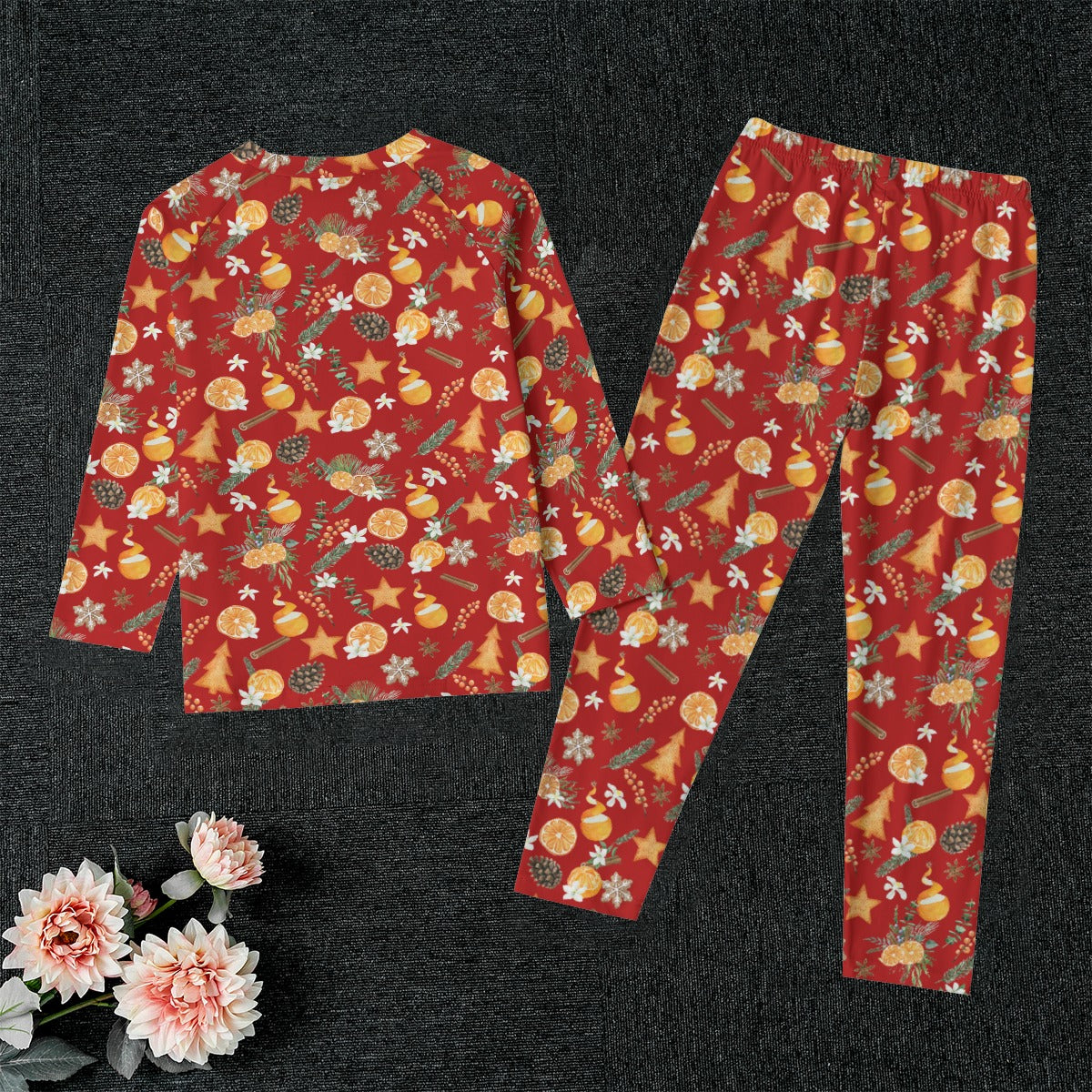 All-Over Print Kid's Raglan Sleeve Pajamas With Wide Ankles