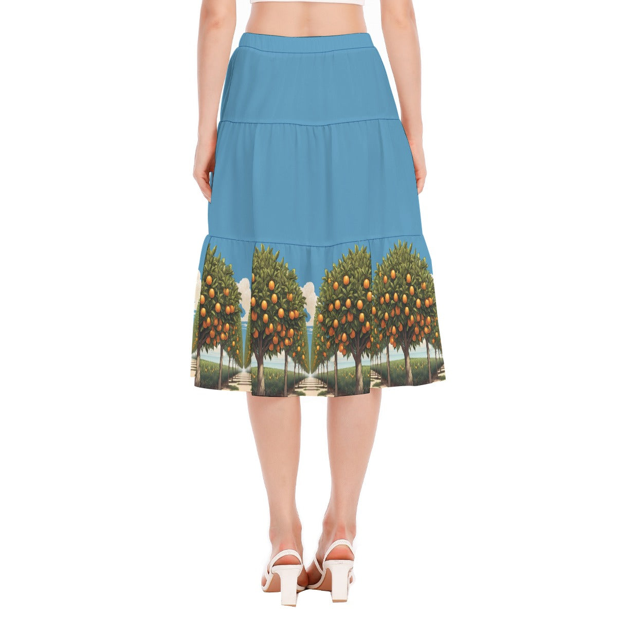 Orange Groves Women's Pleated Chiffon Skirt