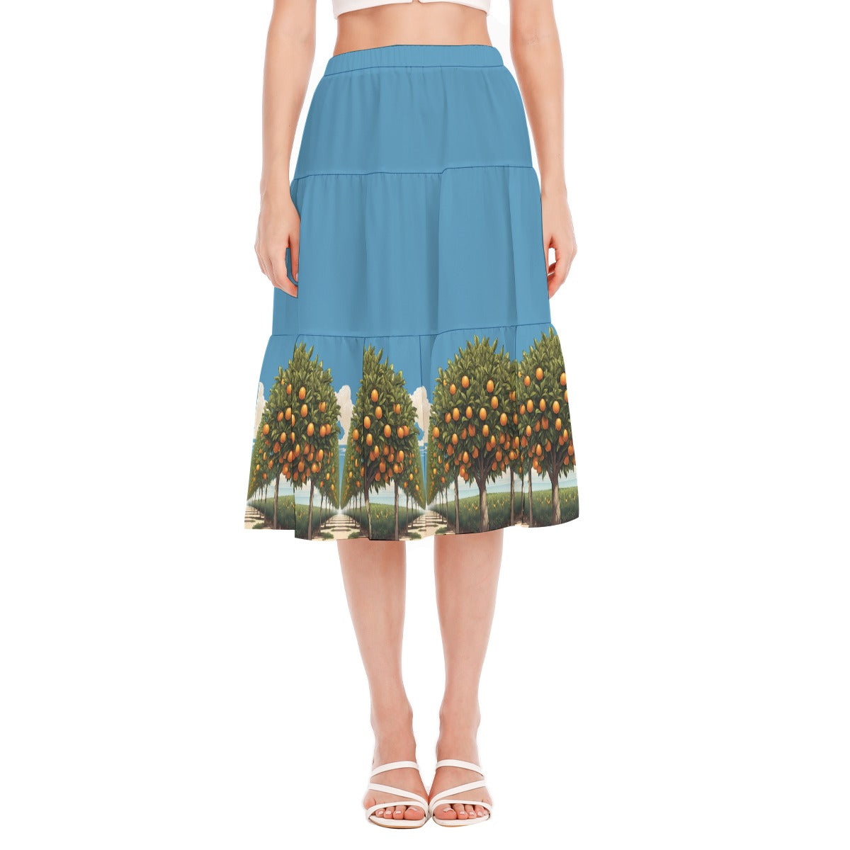 Orange Groves Women's Pleated Chiffon Skirt