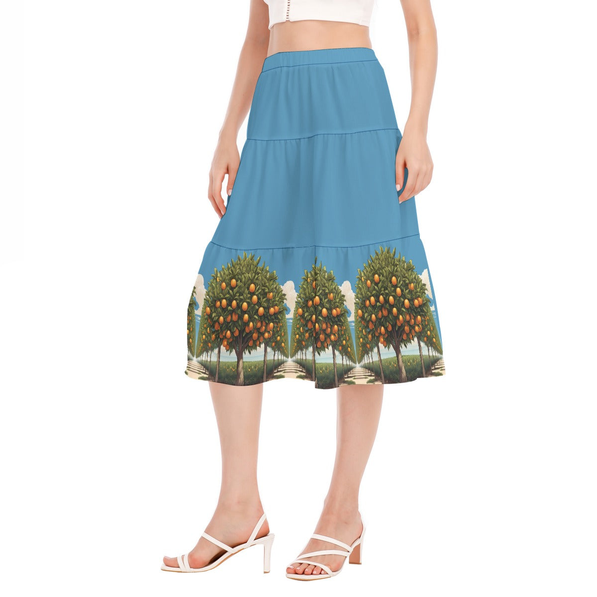 Orange Groves Women's Pleated Chiffon Skirt