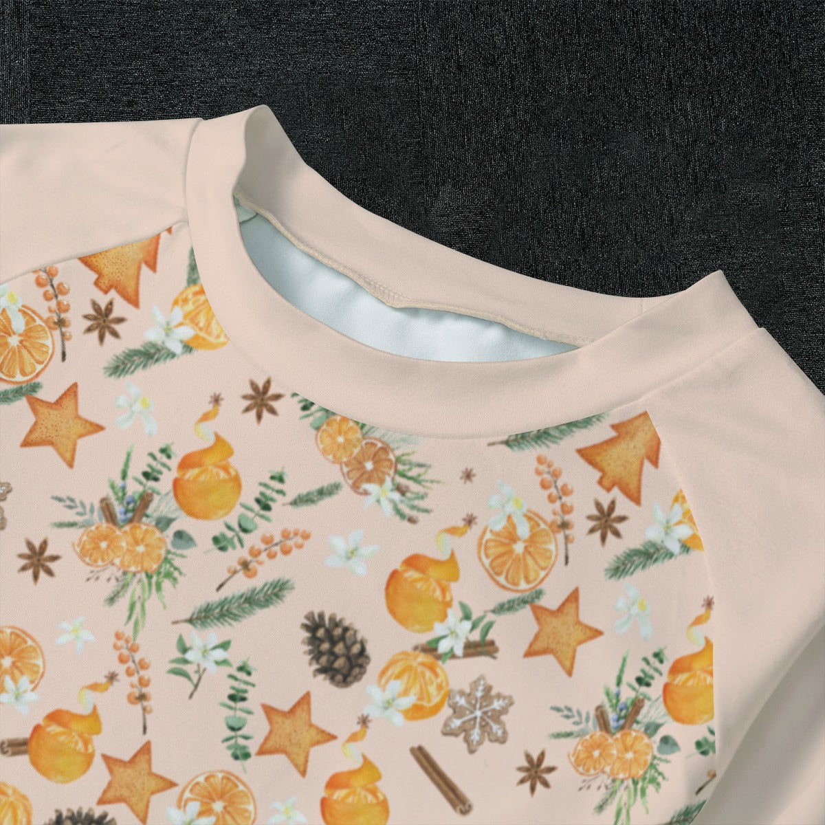 Christmas Citrus Kid's Pajamas - Light Peach