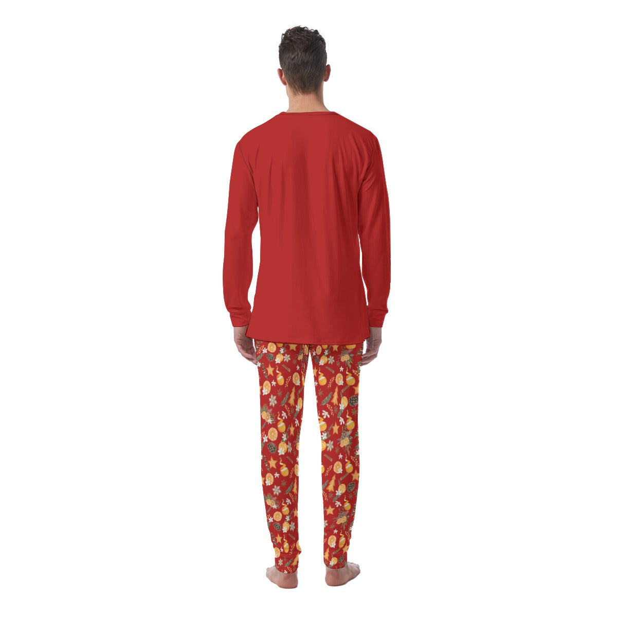 Orange You Glad it's Christmas Men's Pajamas - Red