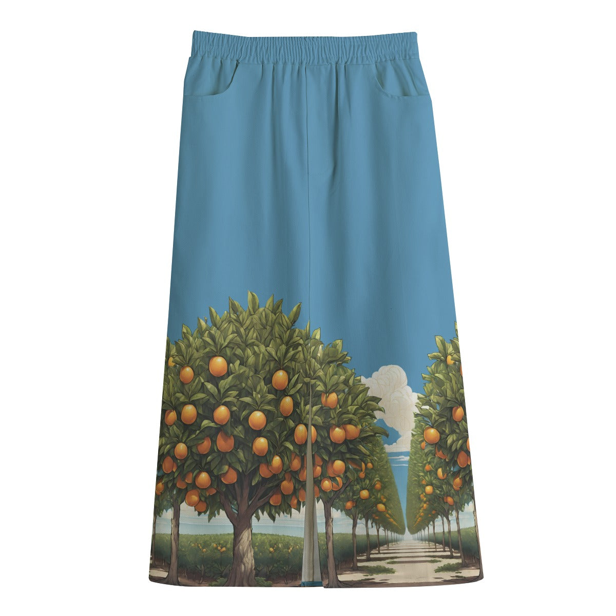 Orange Grove Mid-slit Skirt Cotton