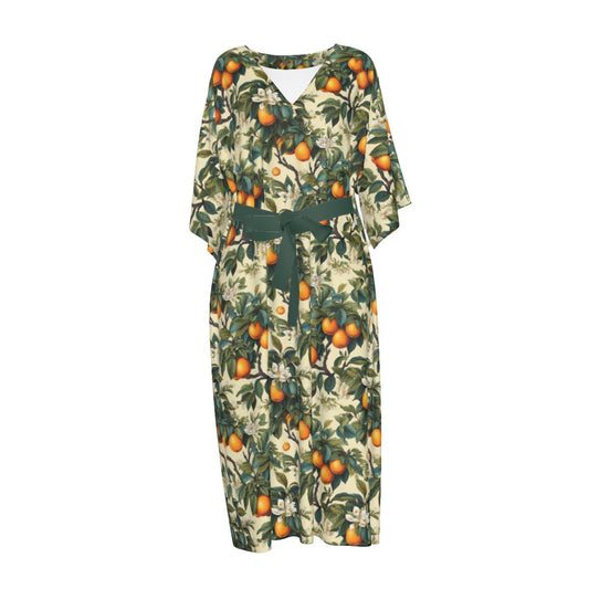 Botanical Oranges Women's Long Dress