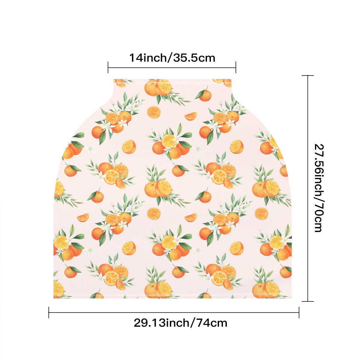 Squeezeable Orange Citrus Nursing Cover in Light Pink