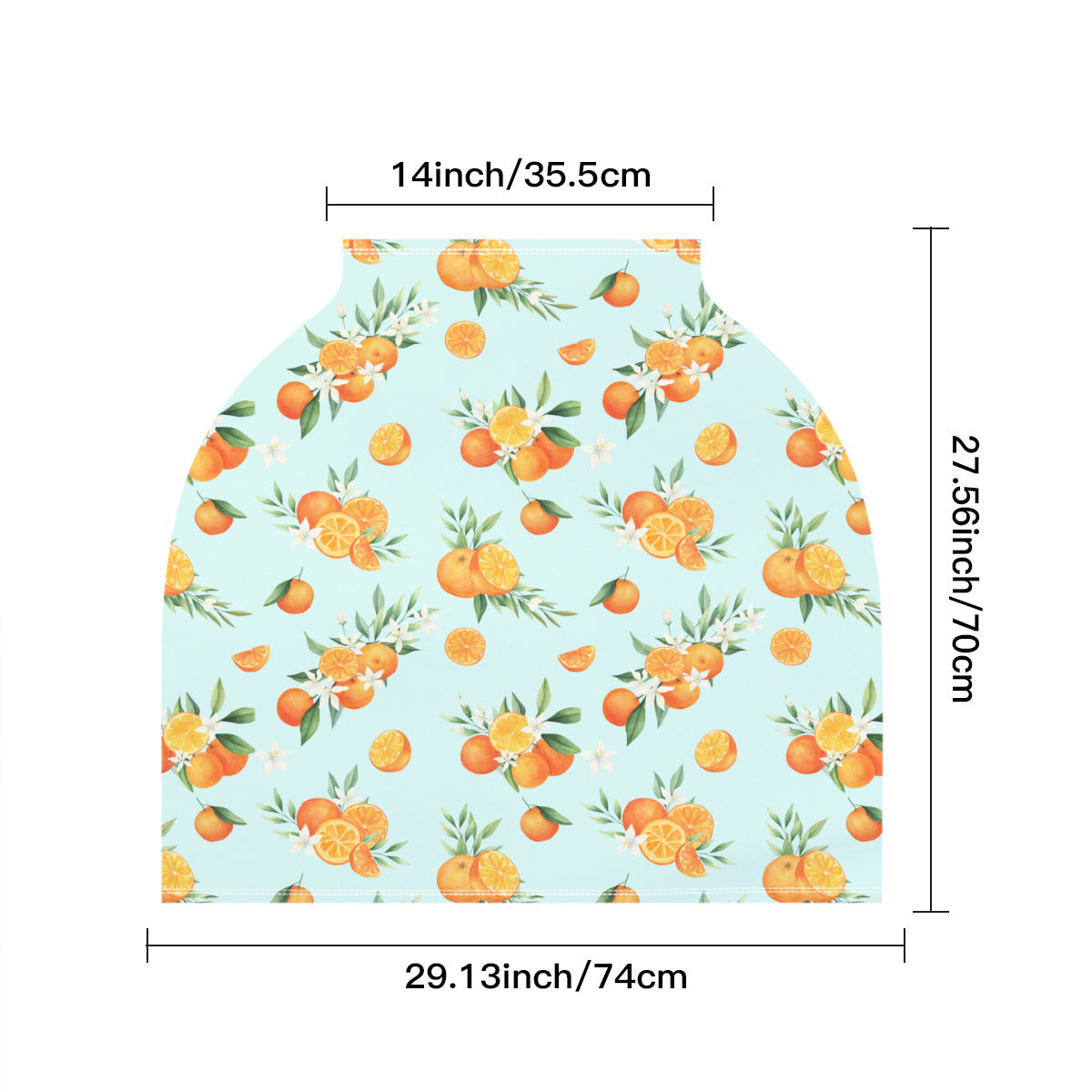 Squeezeable Orange Citrus Nursing Cover in Light Mint