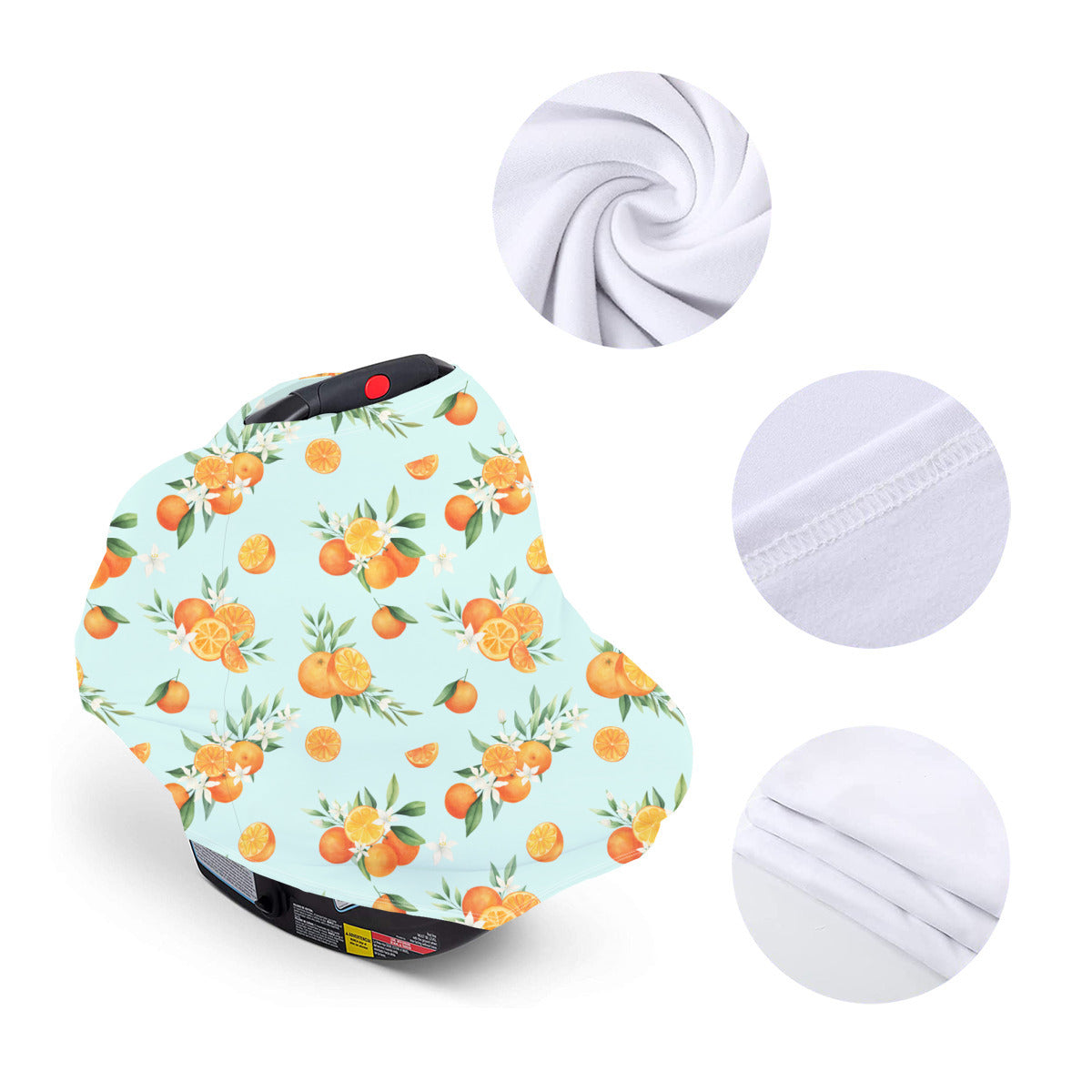 Squeezeable Orange Citrus Nursing Cover in Light Mint