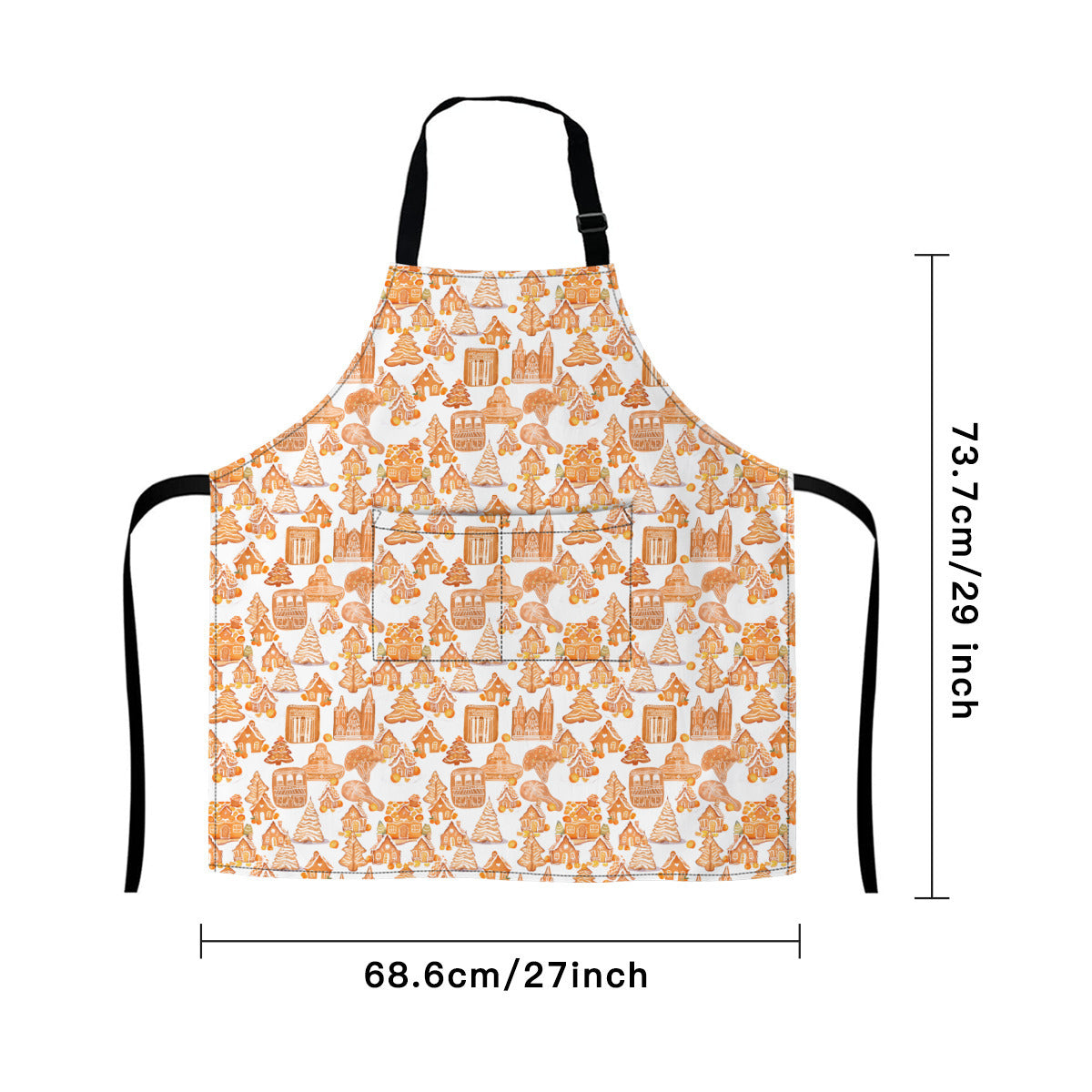 Old Towne Orange Gingerbread Village Christmas Apron