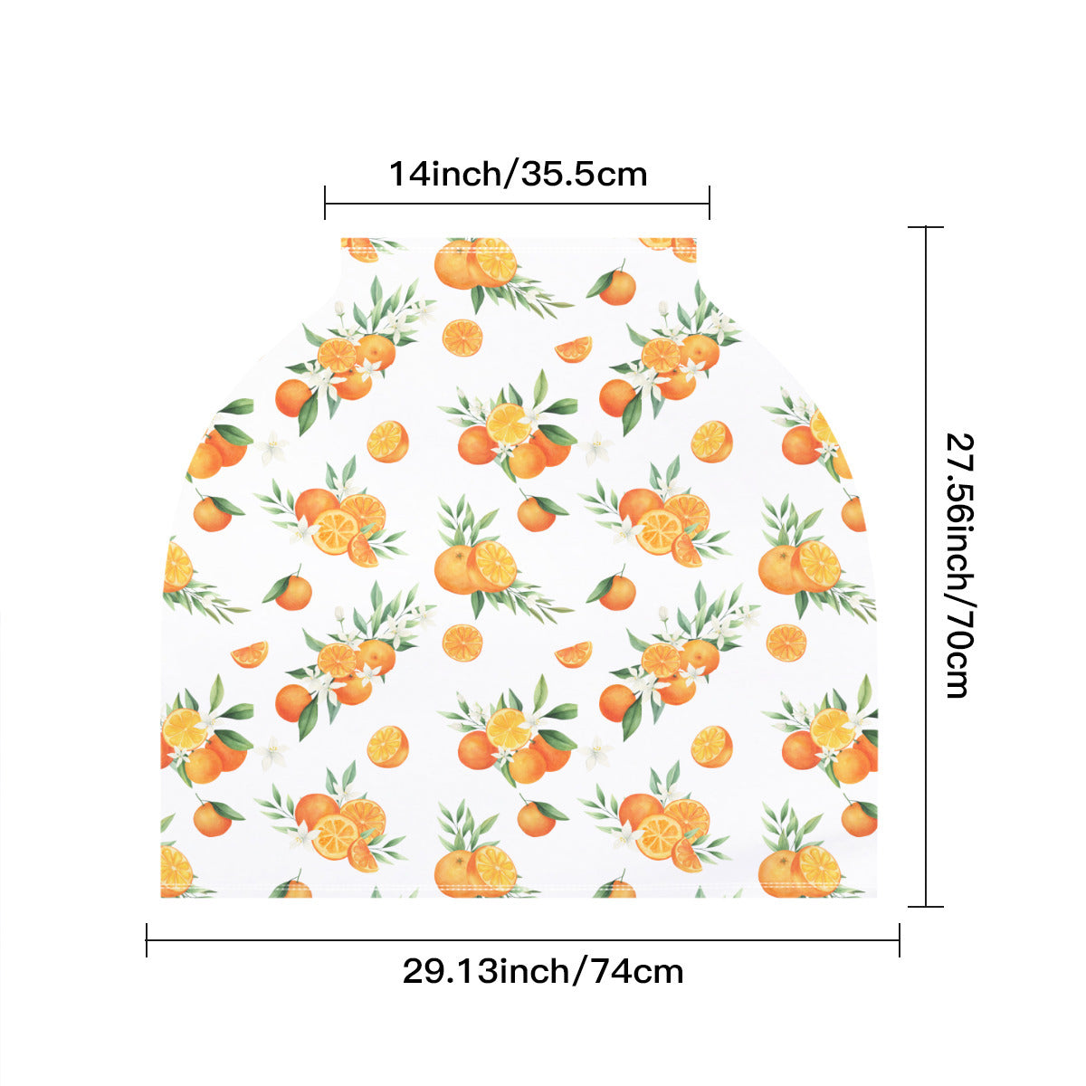Squeezeable Orange Citrus Nursing Cover in White