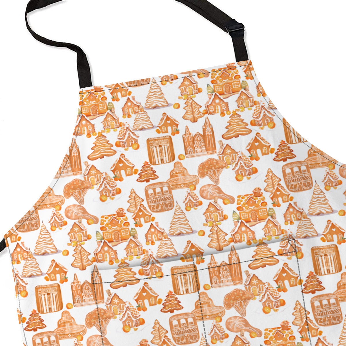 Old Towne Orange Gingerbread Village Christmas Apron