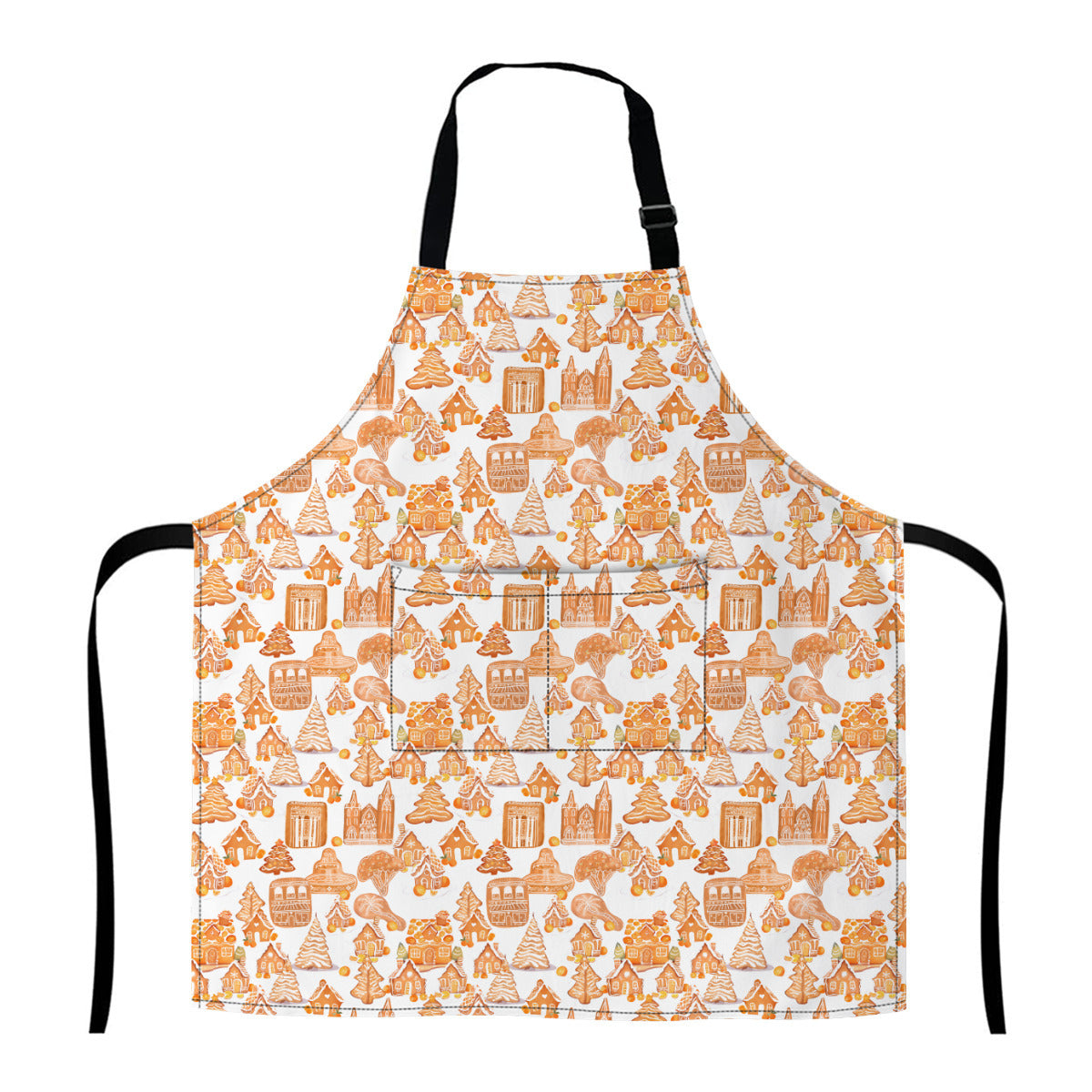 Old Towne Orange Gingerbread Village Christmas Apron